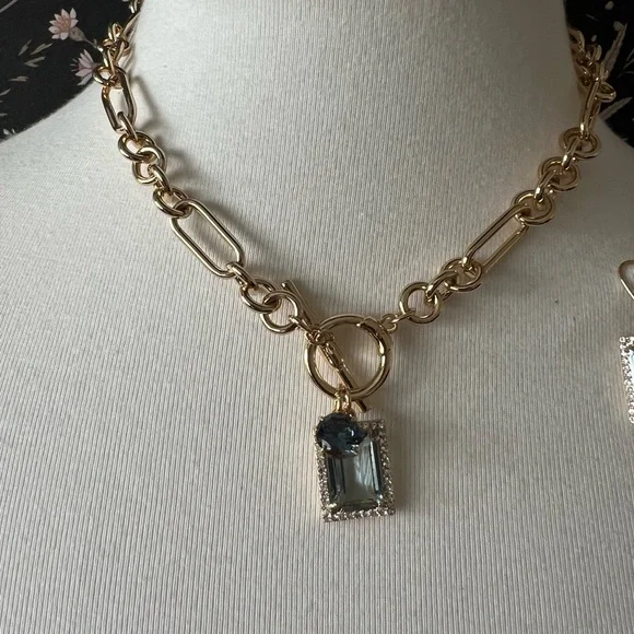 Ralph Lauren pave necklace and earrings set - Picture 2 of 3